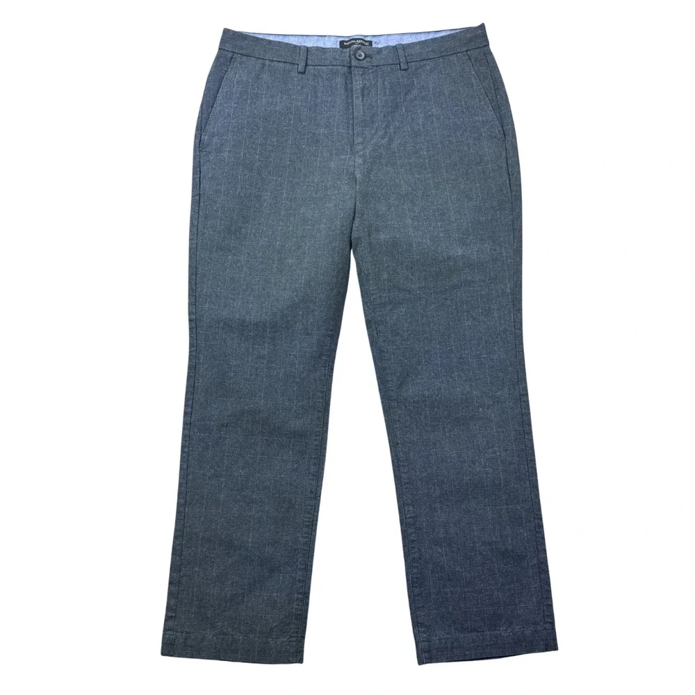Banana Republic Aiden Chinos Mens 34x30 (34x28) Blue Gray Glen Plaid Slim Pants